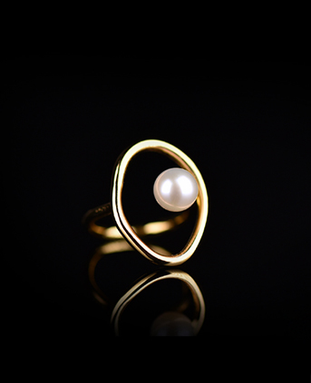 S925银欧时尚设计天然珍珠戒指