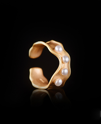 S925银欧风时尚设计天然珍珠戒指